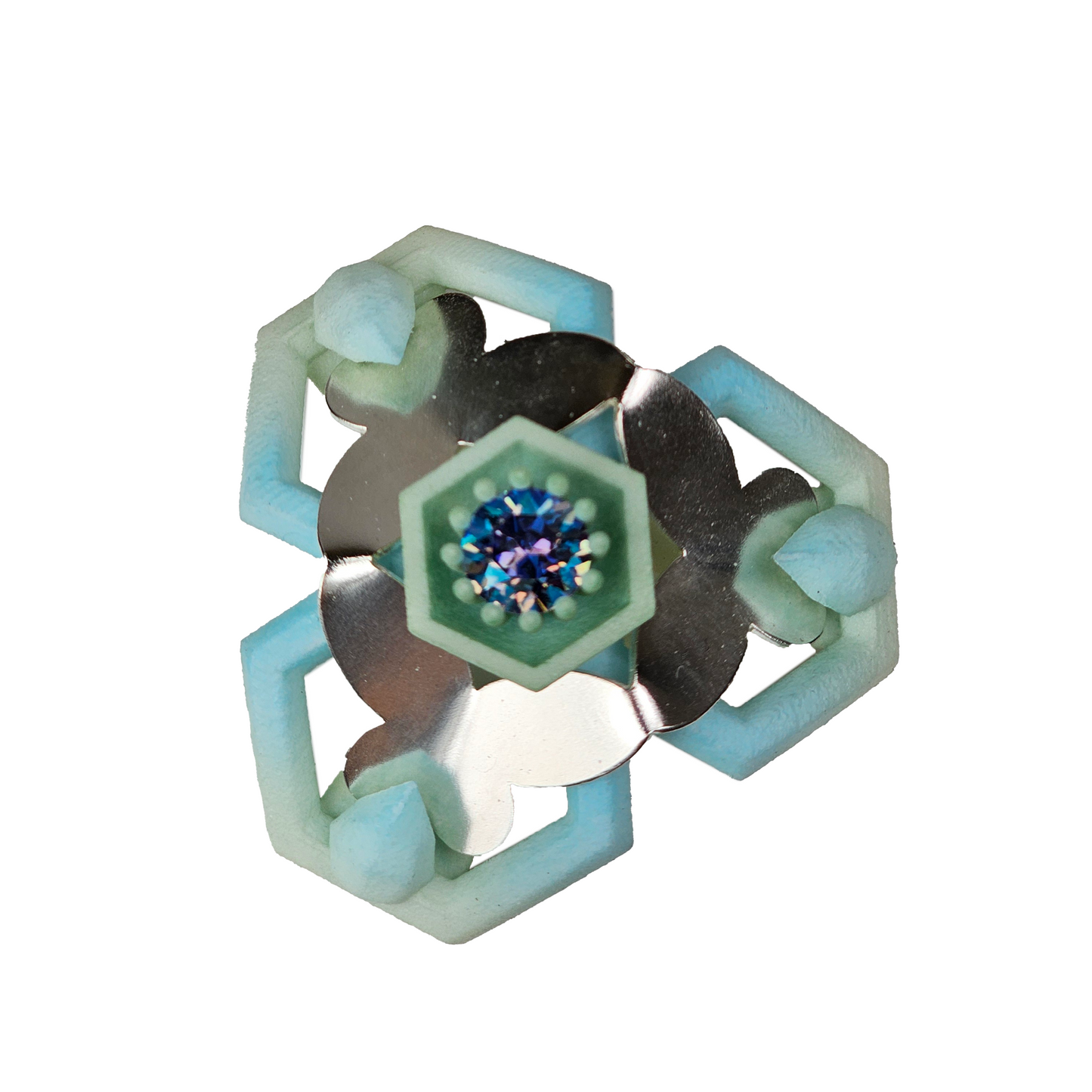 Bonnie Tang Light Blue Nylon Brooch