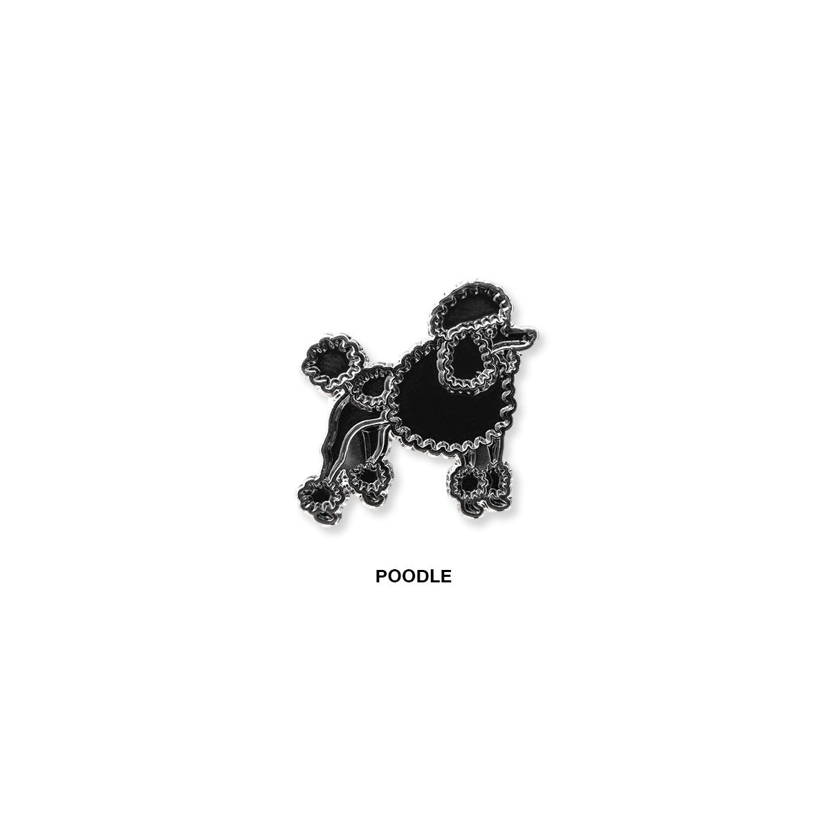 black poodle enamel pin