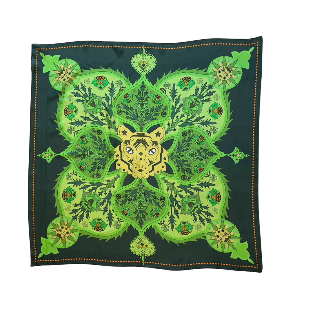 Jungle Bloom Silk Scarf