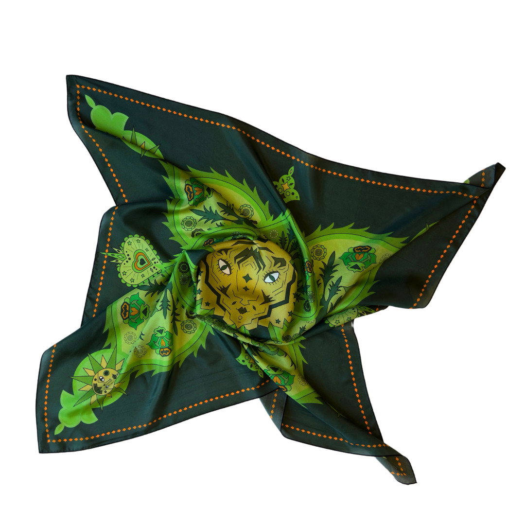 Jungle Bloom Silk Scarf