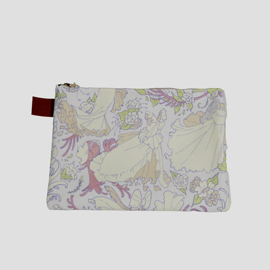White Wild Roses Zippered Pouch