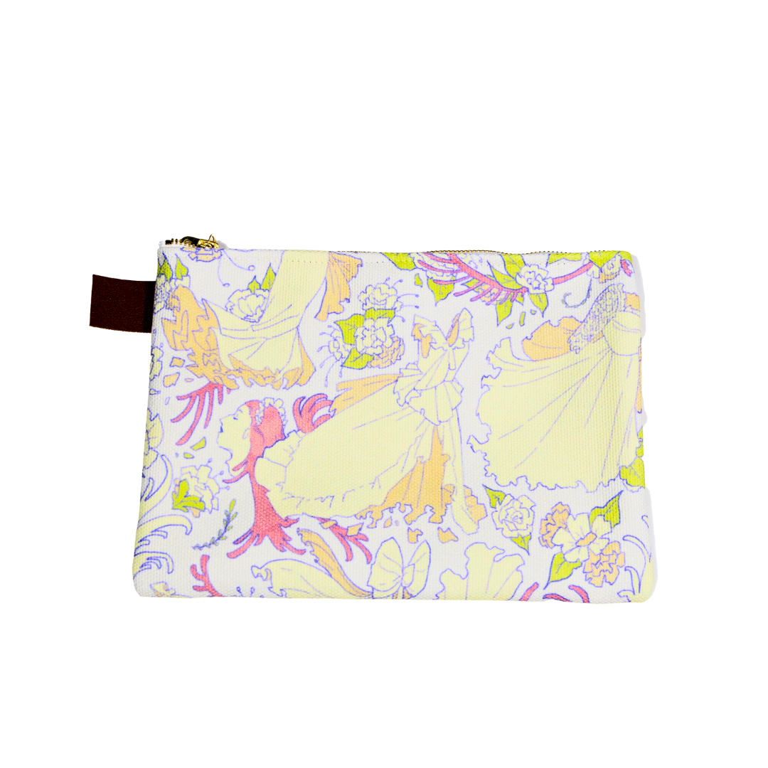 White Wild Roses Zippered Case