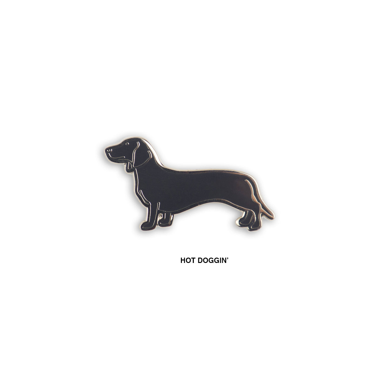 black dachshund enamel pin 