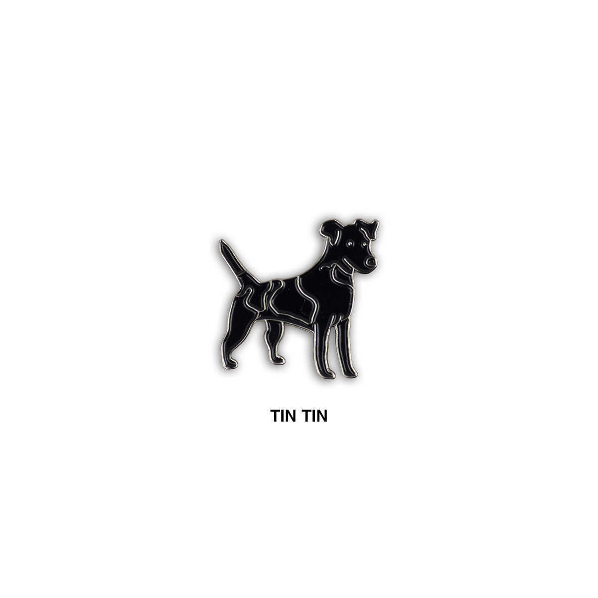 black dog enamel pin