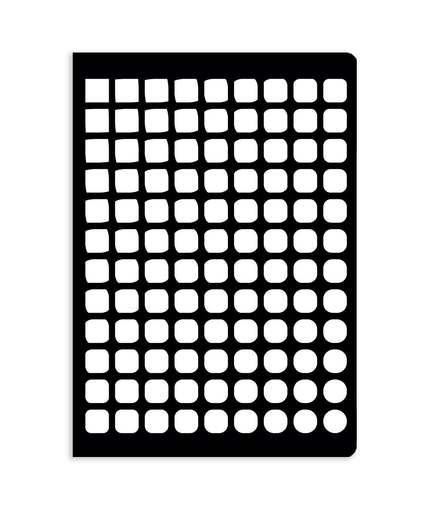 White Blocks on Black 7x10" Notebook