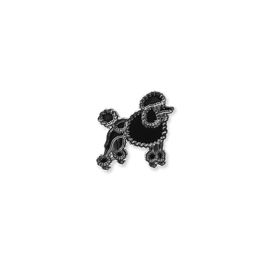 black poodle enamel pin