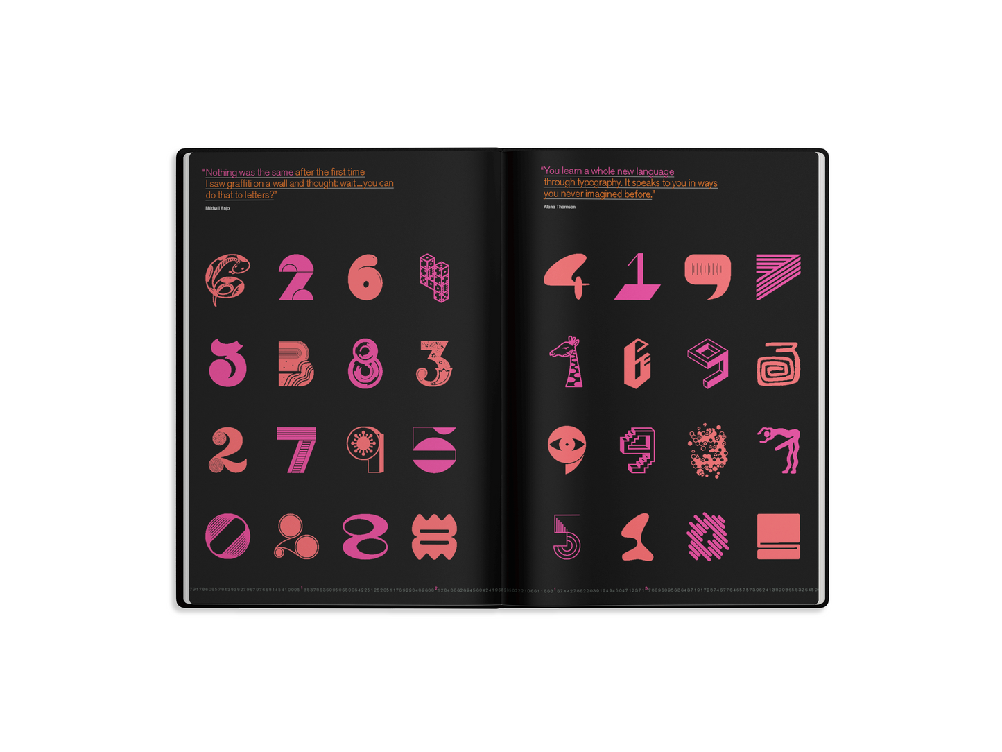 book showcasing numbers of pi in different graphic explorations