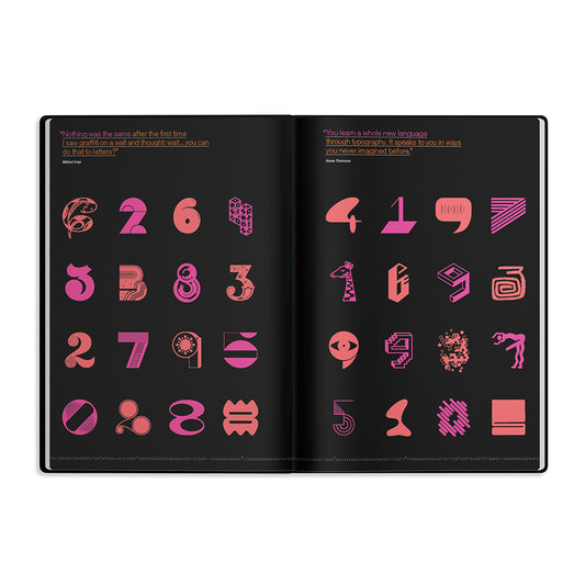 book showcasing numbers of pi in different graphic explorations