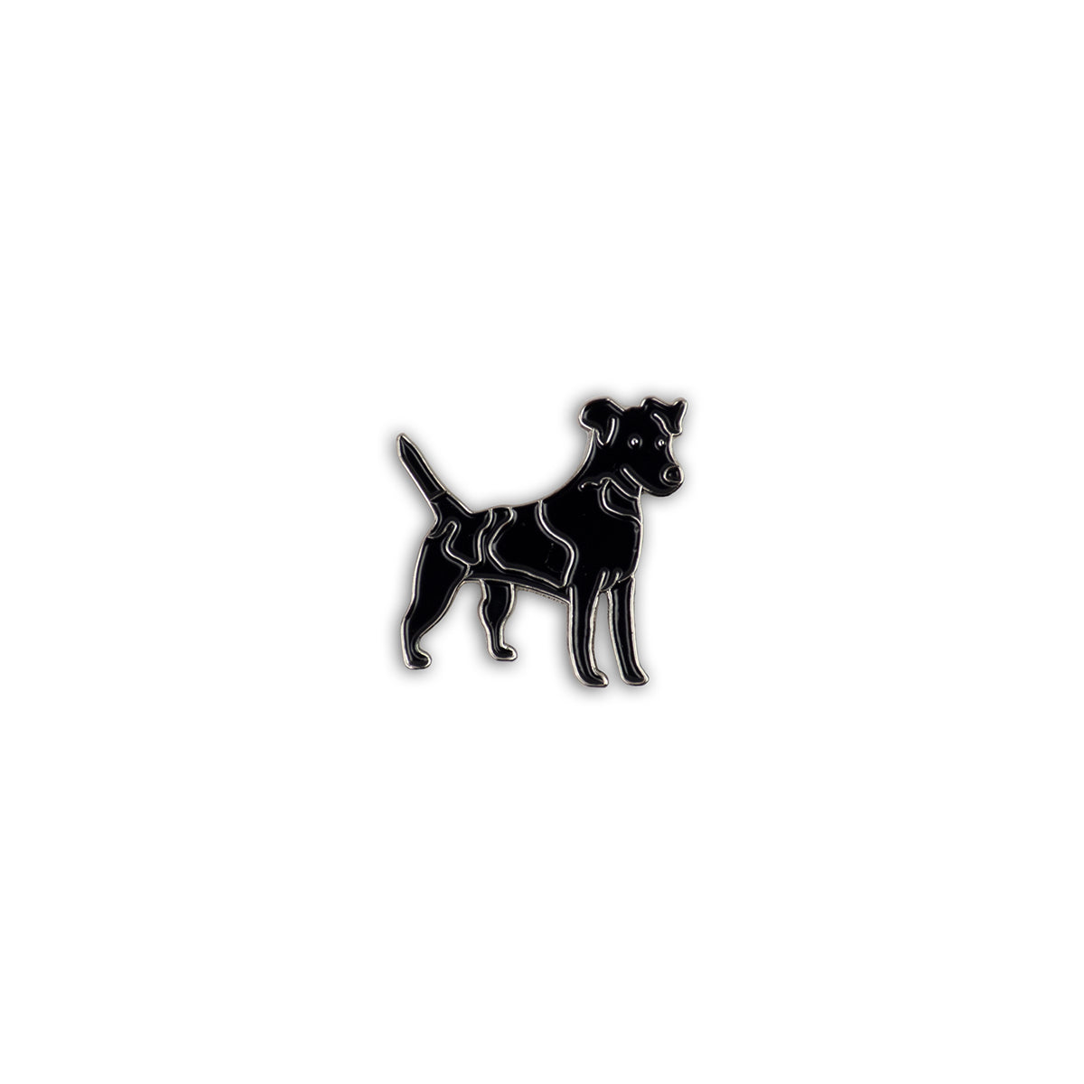 black dog enamel pin