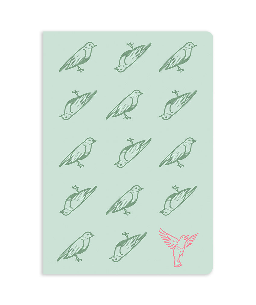 Birds on Mint Green 7x10" Notebook